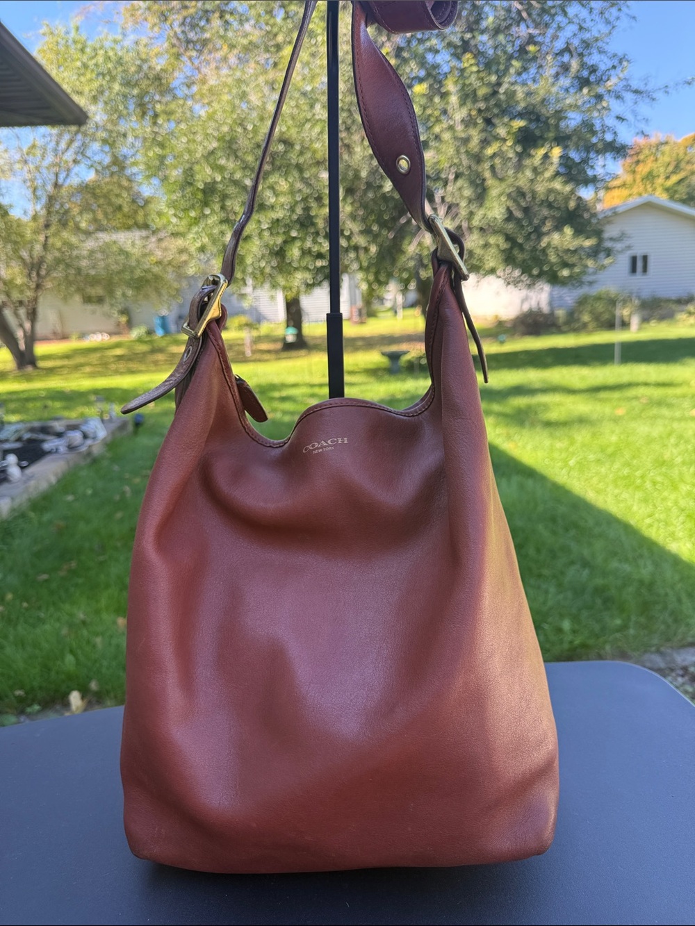 Vintage Coach Y2K XL Chestnut Brown Leather Legacy Hobo Bag